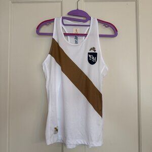 Tracksmith Womens Boston Hares Van Cortlandt Run Singlet Gold White Size Small